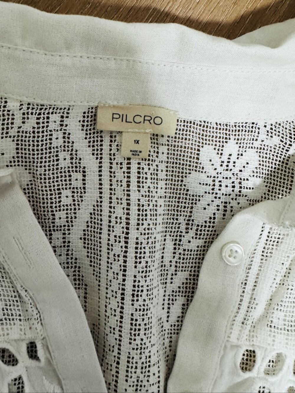 Pilcro White Eyelet Blouse 1X